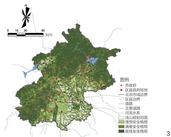 图3 北京市及浅山区生态安全格局