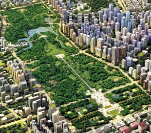 图11 重庆中央公园鸟瞰图(中国城市规划设计研究院提供)